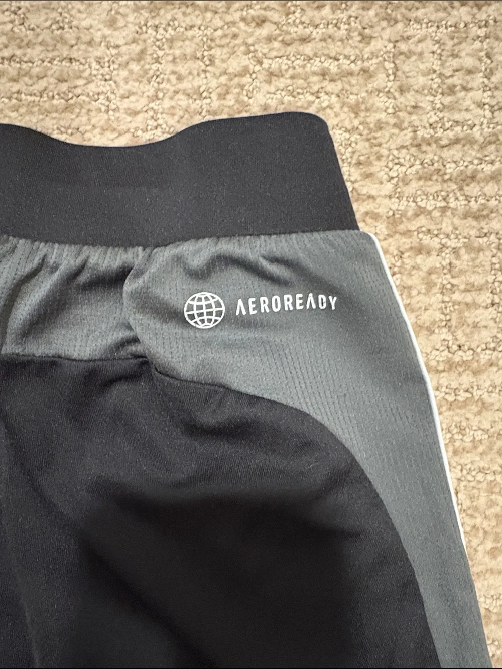adidas Black Athletic Shorts with White Side Stripes